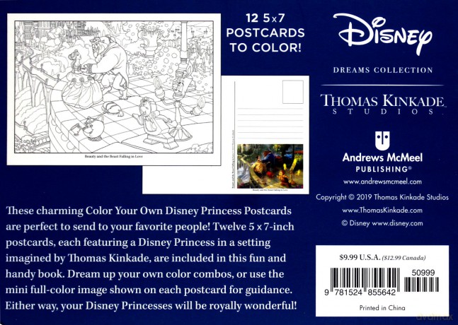 Disney Dreams Collection Thomas Kinkade Studios Disney Princess Color Your Own P - Thomas Kinkade [KSIĄŻKA]