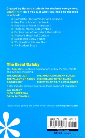 Great Gatsby by F. Scott Fitzgerald, The (SparkNotes Literature Guide) [KSIĄŻKA]