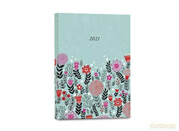 High Note 2021 Planner By Dinara Mirtalipova, Petit Folk Floral in Mint 18-Month Softcover Planner, July 2020 - December 2021, 5.75" x 7.75" - Dinara Mirtalipova [KSIĄŻKA]
