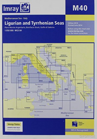 Imray Chart M40: Ligurian and Tyrrhenian Sea [KSIĄŻKA]