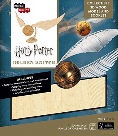 IncrediBuilds: Harry Potter: Golden Snitch 3D Wood Model and Booklet [KSIĄŻKA]