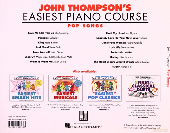 John Thompson's Easiest Piano Course: Pop Songs [KSIĄŻKA]