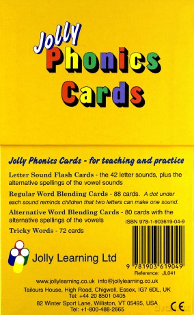 Jolly Phonics Cards: Set of 4 boxes in Precursive Letters - Sara Wernham [KSIĄŻKA]