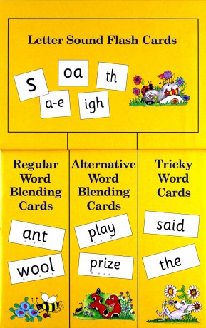 Jolly Phonics Cards: Set of 4 boxes in Precursive Letters - Sara Wernham [KSIĄŻKA]