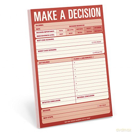 Knock Knock Make a Decision Checklist Note Pad, 6 x 9-inches [KSIĄŻKA]