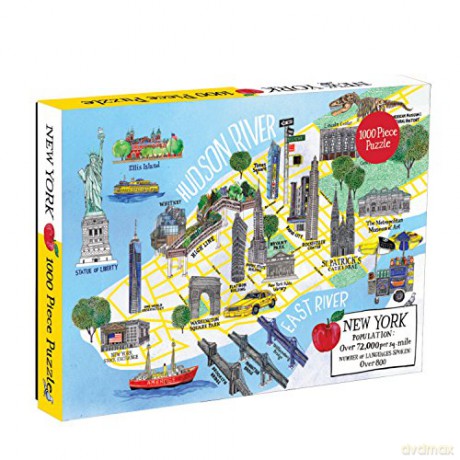 New York City Map 1000 Piece Puzzle [KSIĄŻKA]