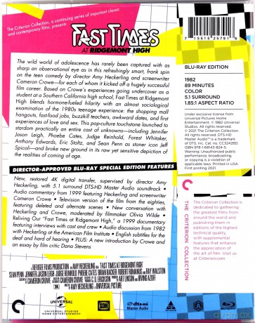 Fast Times at Ridgemont High (Beztroskie lata w Ridgemont High) [Blu-Ray]