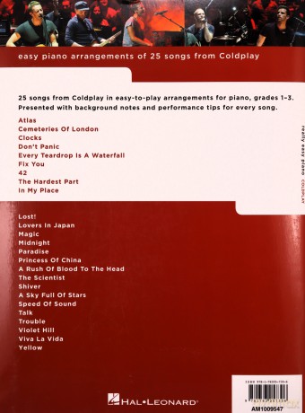 Really Easy Piano Coldplay 2014 Update Easy Pf Book [KSIĄŻKA]