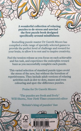 The Mindfulness Puzzle Book: Relaxing Puzzles to De-stress and Unwind (Mindfulness Puzzle Books) - Dr Gareth Moore [KSIĄŻKA]