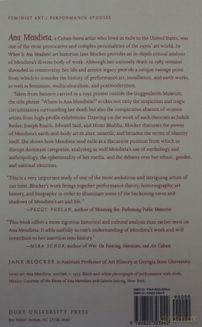 Where Is Ana Mendieta: Identity, Performativity, and Exile - Jane Blocker [KSIĄŻKA]
