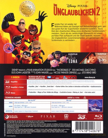 Incredibles 2 (Iniemamocni 2) [Blu-Ray 3D]+[2xBlu-Ray]