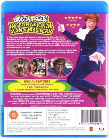 Austin Powers: International Man Of Mystery (Austin Powers: Agent specjalnej troski) [Blu-Ray]