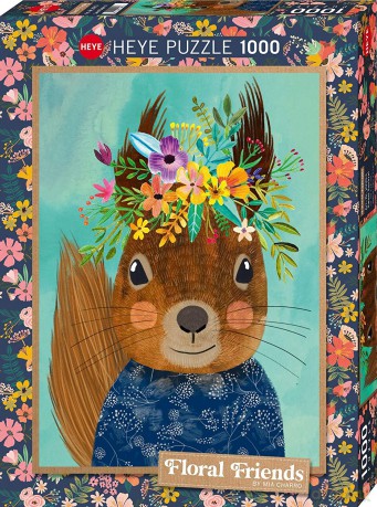 HEYE 1000 el. Floral Friends, Wiewiórka, Mia Charro [PUZZLE]