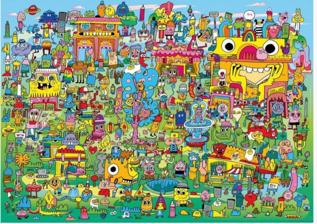 HEYE 1000 el. Wioska pełna Doodli, Jon Burgermann [PUZZLE]