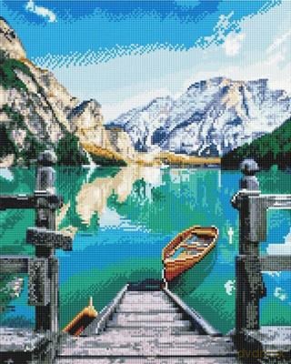 Diamentowa Mozaika Jezioro w górach 40x50 cm
