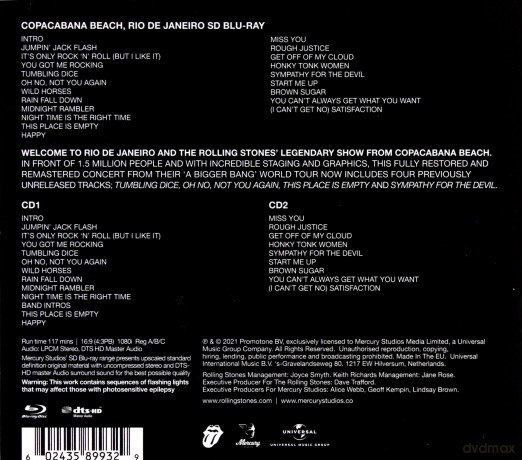 The Rolling Stones: 'A Bigger Bang' Live On Copacabana each [Blu-Ray]+[2CD]
