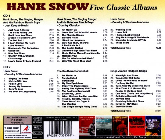 Hank Snow: Five Classic Albums [2CD]