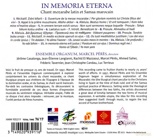 Ensemble Organum Peres: In Memoria Aeterna (digipack) [CD]
