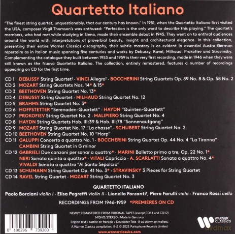 Quartetto Italiano: Prima La Musica - The Complete Warner Recordings [14CD]