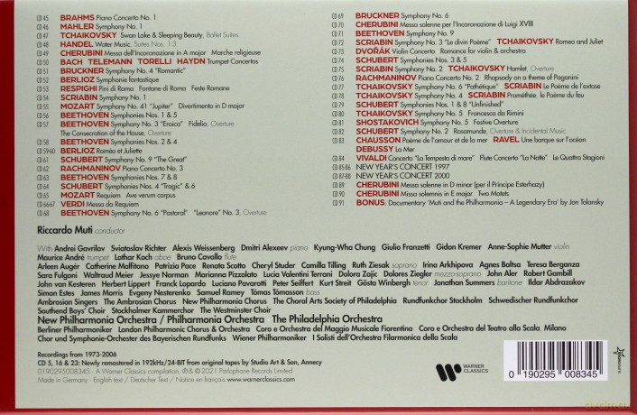 Muti, Riccardo: Riccardo Muti 80th Birthday: The Complete Warner Symphonic Recordings [91CD]