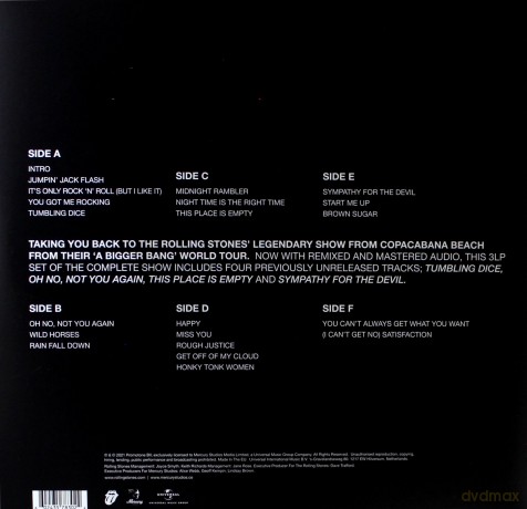 The Rolling Stones: The Rolling Stones 'A Bigger Bang' Live On Copacabana Beach [3xWinyl]