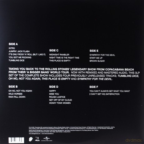 The Rolling Stones: The Rolling Stones 'A Bigger Bang' Live On Copacabana Beach (Limited) [3xWinyl]