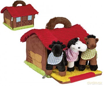 Stajnia pluszowa z trzema konikami Happy People Stajnia pluszowa z trzema konikami Happy People