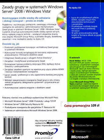 Zasady grupy w systemach Windows Server 2008 i Windows Vista Resource Kit - Derek Melber [KSIĄŻKA]