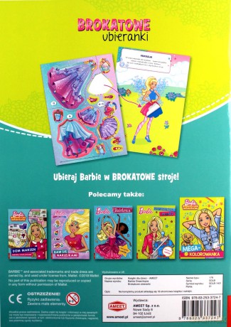 Barbie dreamtopia Brokatowe ubieranki SDLB-1401 [KSIĄŻKA]