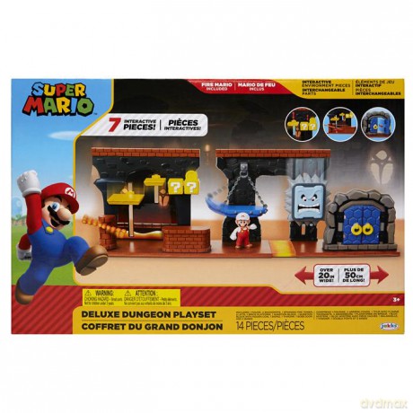 Super Mario Zestaw Deluxe Dungeon z 6,5 cm figurkami