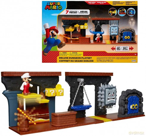 Super Mario Zestaw Deluxe Dungeon z 6,5 cm figurkami