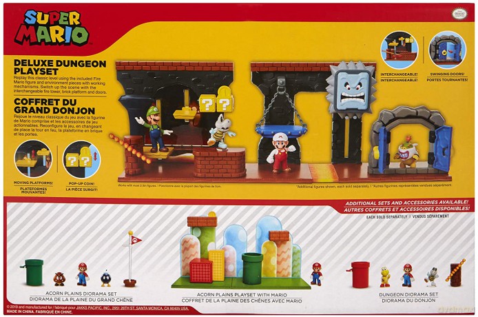 Super Mario Zestaw Deluxe Dungeon z 6,5 cm figurkami