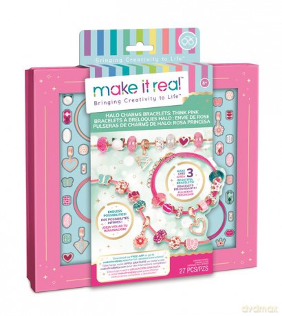 Make it Real Zestaw do tworzenia bransoletek Halo Charms Think Pink