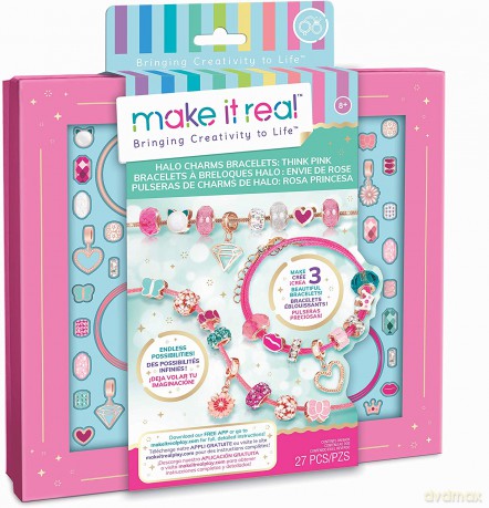 Make it Real Zestaw do tworzenia bransoletek Halo Charms Think Pink