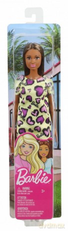 Lalka Barbie Doll Sukienka w serduszka żółta