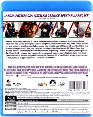 Mission: Impossible 6 - Fallout [Blu-Ray]