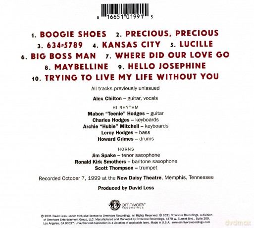 Alex Chilton And Hi Rhythm Section: Boogie Shoes Live On Beale Street (digipack) [CD]