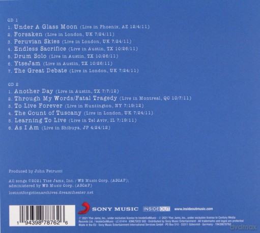 Dream Theater: Lost Not Forgotten Archives: A Dramatic Tour of Events - Select Board Mixes (digipack) [2CD]