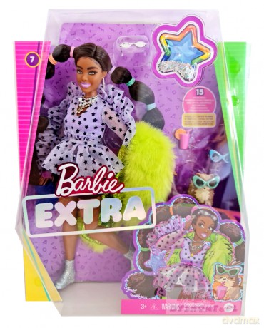 Lalka Barbie Extra Zielone futro