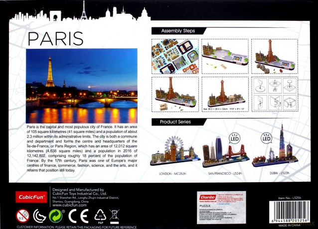 Puzzle 3D LED City Line Paryż [PUZZLE]