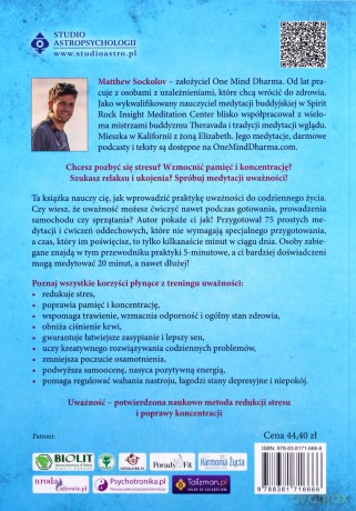 Praktyka uważności. 75 prostych medytacji. Ćwiczenia mindfulness, które pomogą pokonać stres i osiągnąć wewnętrzny spokój - Matthew Sockolov [KSIĄŻKA]