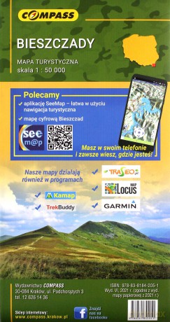 Bieszczady Mapa wodoodporna