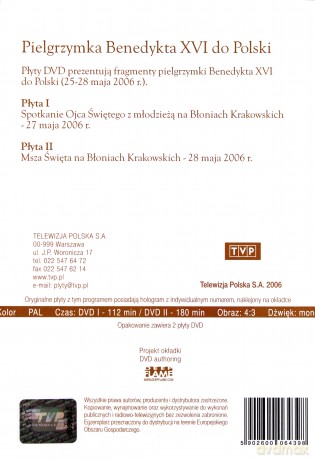 Pielgrzymka Benedykta XVI do Polski [2DVD]
