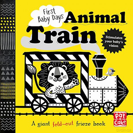 Animal Train: A high-contrast, fold-out board book (First Baby Days) [KSIĄŻKA]