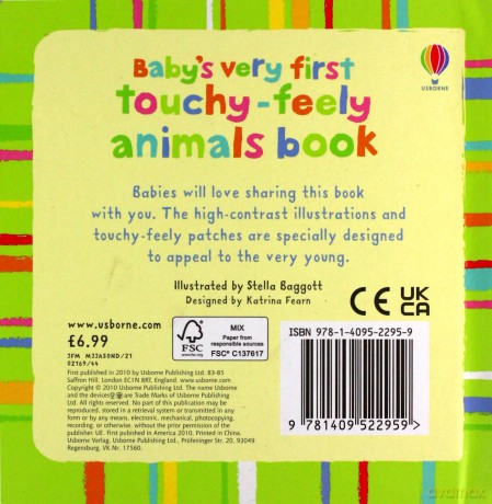 Baby's Very First Touchy-feely: Animals: 1 (Baby's Very First Books) - Stella Baggott [KSIĄŻKA]