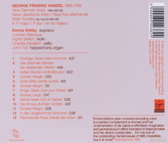 Emma Kirkby: 9 German Arias HMV 202-2010 [CD]