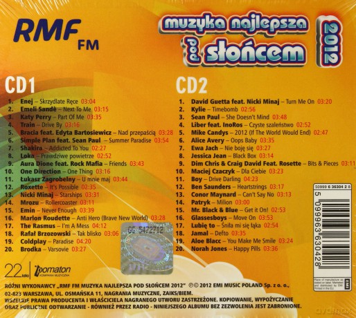 RMF FM - Muzyka Najlepsza Pod Słońcem 2012 (digipack) [2CD]