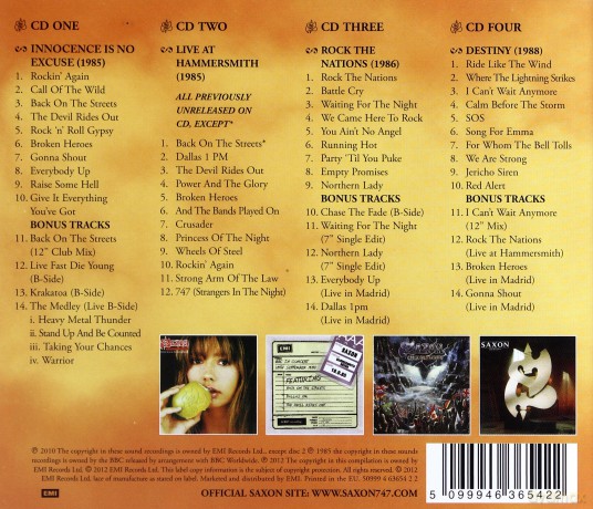 Saxon: The Emi Years: 1985-1988 [4CD]