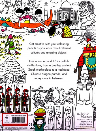 British Museum: Around the World Colouring Book: With 16 Incredible Civilisations and over 70 Stickers! (Colouring Books) - Thomas Flintham [KSIĄŻKA]