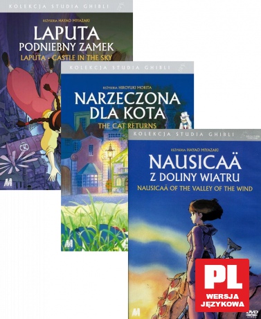 Studio Ghibli: Nausicaa z Doliny Wiatru / Laputa - Podniebny Zamek / Narzeczona dla kota Pakiet [3DVD]
